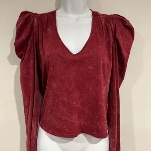 7 for all man kind cotton puffy sleeves top NEW